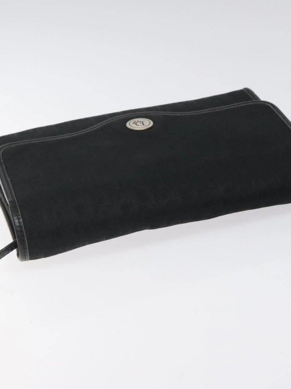 Christian Dior Trotter Canvas Shoulder Bag Black Gold Auth BA1830 - Picture 7 of 16